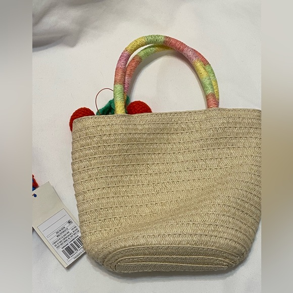 Cat & Jack Kids Straw Tote with Patches and Clear Pouch Belt Bag - Picture 9 of 14